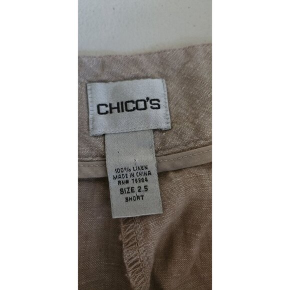 Chicos Pants Womens Linen Cropped ripped Lace & Fringe Hem Size 2.5 Short FLAWS - Picture 4 of 16